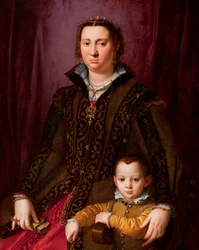 Portret van Giovanna Chevara en haar zoon Giovanni Montalvo, c. 1560-65