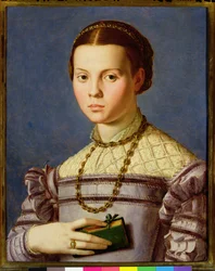 Portret van een jong meisje met een boek