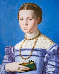 Portret van een meisje met een boek, mogelijk Giulia di Alessandro de Medici