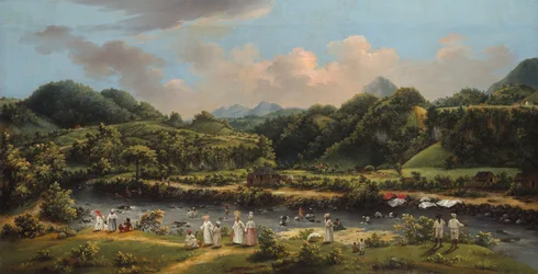 Uitzicht op de rivier Roseau, Dominica
