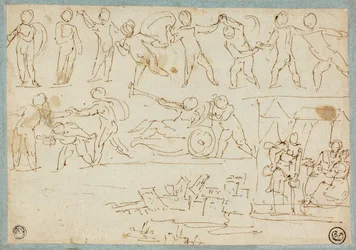 Fries van Putti, Schets van Lot en Zijn Dochters, Schets van Gebouwen