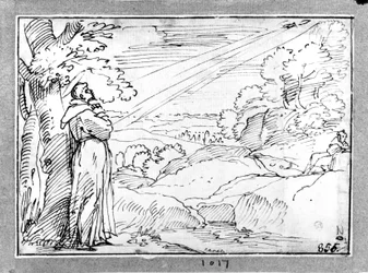 Landschap met de heilige Franciscus