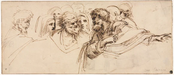 Studie van hoofden (recto)