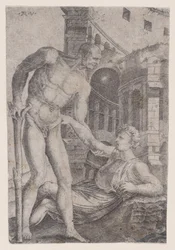 Een man helpt een ander op de been, ca. 1514-1536