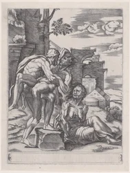 Hercules en Antaeus, gedateerd 1533