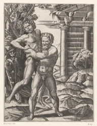 Hercules worstelt met Antaeus