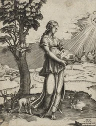 De Cumaeaanse Sibylle, 1516 (gravure op geschept papier)