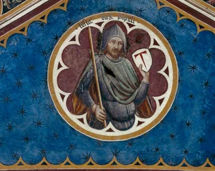 Lotharius, dux populi, detail van de vierde overspanning van het plafond (fresco)