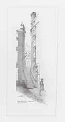 Londen Lanes: Motton Lane (litho)