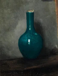 Blauwe Vaas op grijze achtergrond, ca. 1885