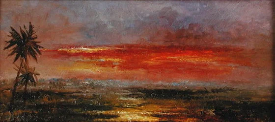 Een tropische zonsondergang