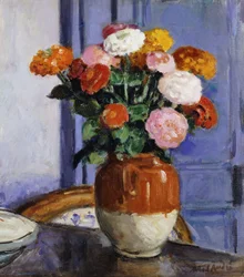 Bouquet of Zinias; Bouquet de Zinias