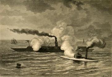 Aanval van de Monitor op de Merrimack, 1878