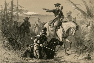 Majoor Washington op zijn missie naar de Franse commandant, 1877