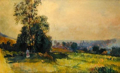 Een Jong Meisje in een Landschap