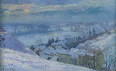 Het dorp Herblay onder sneeuw, 1895