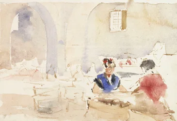 Interieur uit Spanje (tabaksfabriek in Sevilla)