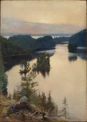 Kaukola-rug bij zonsondergang