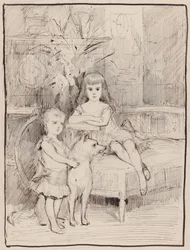 Portretstudie voor Michaël en Xenia, kinderen van tsaar Alexander III