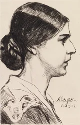Portret van mevrouw Michaela Pooley (geboren Krohn)