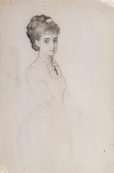 Portret van een staande vrouw