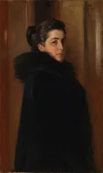 Portret van de vrouw van de kunstenaar, Ellan Edelfelt