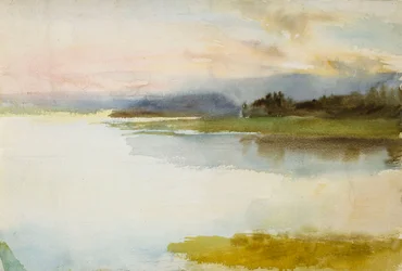 Zeekust in de avond; Landschap, avond