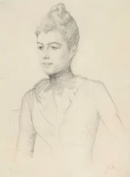 Studie voor het portret van Elisabeth Marti, geboren Grosjean; vrouwenbuste