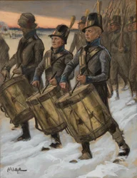 De mars van het Björneborg-regiment, originele tekening voor de Verhalen van vaandrig Stål