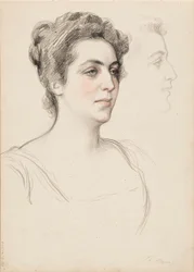 Schets voor een portret van een vrouw