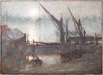 Mist op de rivier, Cheyney Walk, Chelsea