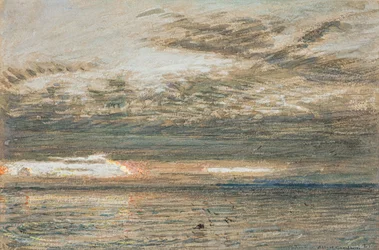 Zonsondergang boven de zee