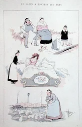 Het Konijn door de Eeuwen Heen, cartoon gereproduceerd in 