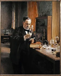 Louis Pasteur in zijn laboratorium