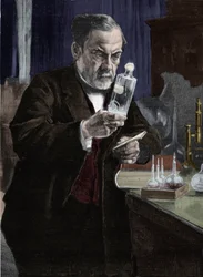 Portret van Louis Pasteur, Franse chemicus en bioloog. Naar het schilderij van Aristide Albert Gustaf Edelfelt van het Musée d