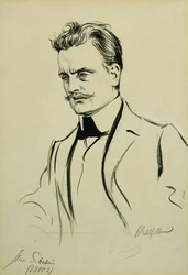Portret van de Componist Jean Sibelius, klein halflang