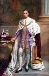 Koning George VI in kroningsgewaden, 1937.