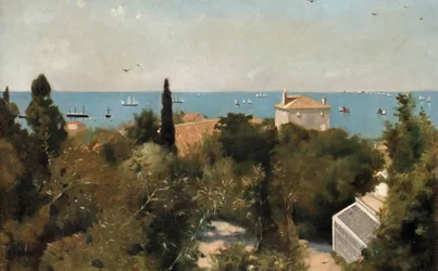 Uitzicht op de kustlijn, Triëst, ca. 1889