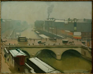 Uitzicht op de Pont St. Michel in Parijs