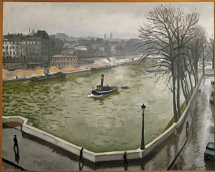 De Seine in Parijs (olieverf op doek)