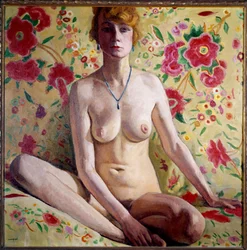 De blonde vrouw