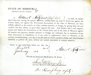 Loyaliteitseed van Albert Nelgner uit Missouri, County of St. Louis