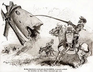 Don Quichot voor een advertentie voor de versterkende Globeol, rond 1916 (illustratie)