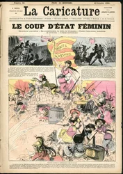 Illustratie door Albert Robida (1848-1926) voor de omslag van La Caricature (1880)