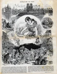 Notre Dame de Paris door Victor Hugo (1802-1885) tekening door Albert Robida (1848-1926) in Le rire van 1902