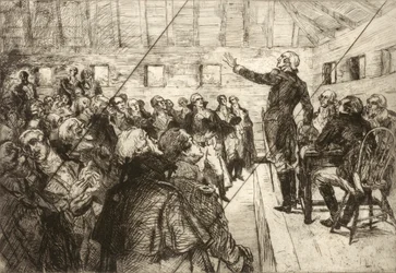 Washington voorkomt een militaire dictatuur (geannuleerde plaat uit de portfolio "The Bicentennial Pageant of George Washington")