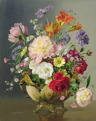 Bloemstuk in een porseleinen terrine