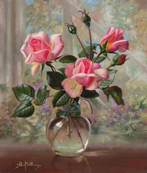 Madame Butterfly Rozen in een Glazen Vaas