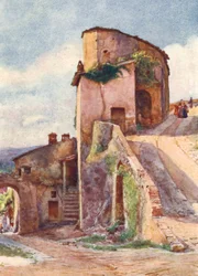 Porta Veneris, Spello (kleur litho)