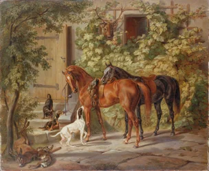 Paarden bij de Veranda, 1843